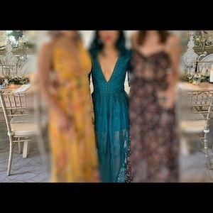 Teal green maxi dress